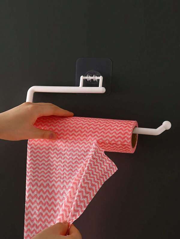 1pc white PP tissue storage rack, non perforated cling film storage