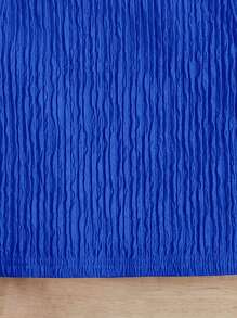 SHEIN Solid Color Sleeveless Round Neck Casual Top For Young Girls - Royal Blue - View 4