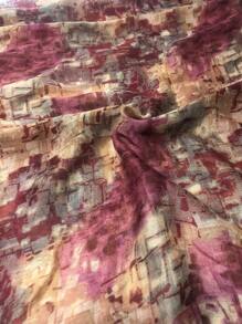 1 件多色格子印花雪纺围巾，时尚透气防晒薄披肩，柔软亲肤保暖披肩，适合春秋季 - 彩色 - 查看 5