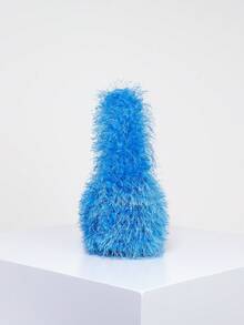 Túi Satchel vừa mờ, mềm, sang trọng màu trơn mịn cho bé gái, phụ nữ, sinh viên đại học, tân binh và công nhân cổ trắng cho công việc, văn phòng, đi làm, cho mùa thu đông, mùa đông ấm áp, ngoài trời, cho bữa tiệc, vũ hội, đám cưới - Màu xanh lam - Xem 3