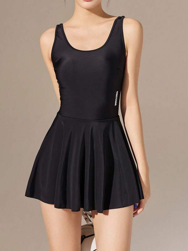 Solid One Piece Swimsuit Summer