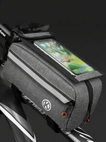 1pc Letter Graphic Bike Bag - Grey - View 1