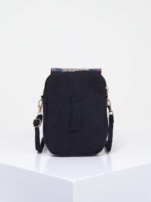 Vintage Women's Embroidered Crossbody Bag, Small Canvas Shoulder Bag, Stylish Zipper Phone Bag - Multicolor - View 4