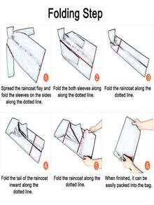 2pcs Reusable Hooded Adult Rain Cape - White - View 4