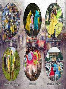 2pcs Reusable Hooded Adult Rain Cape - White - View 6