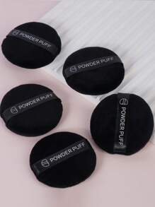 MAANGE 5pcs Round-Shaped Powder Puff For Dry Use,Soft And Skin Friendly Makeup Puff,Makeup Tools Easy Carrying For Travel - Black - View 5