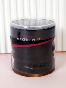 MAANGE 5pcs Round-Shaped Powder Puff For Dry Use,Soft And Skin Friendly Makeup Puff,Makeup Tools Easy Carrying For Travel - Black - View 3