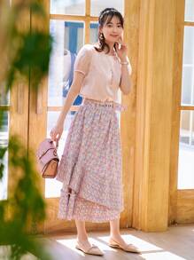 DAZY Puff Sleeve Organza Blouse - Pink - View 4