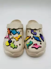 12pcs Cartoon Dinosaur Design Shoe Decorations, PVC Cute Decorations For Clogs Slides - Multicolor - View 4
