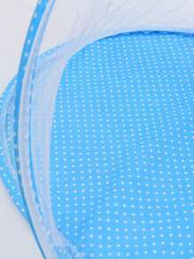 1 Lưới Chống Muỗi Họa Tiết Chấm Bi, Lưới Chống Muỗi Đa Năng Polyester Có Thể Gập Lại Cho Gia Đình - Màu xanh lam - Xem 6