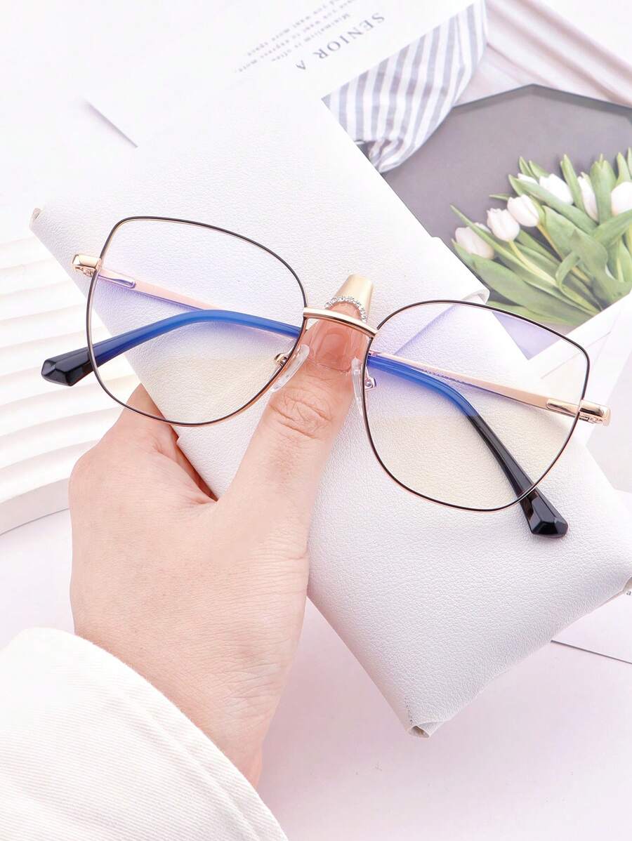 猫眼女士时尚设计眼镜 - 黑色 - 查看 1