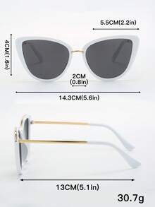 Gafas de moda ojo de gato - Blanco - Ver 4