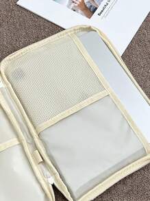 1pc Alphabet Printed Shoulder Strap Laptop Bag - Pink - View 4