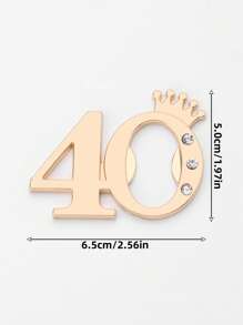 1pc Zinc Alloy Corkscrew, Creative Rhinestone Decor Number Design Beer Opener For Home, Bar - Gold - View 2