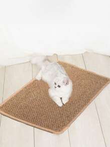 1pc Contrast Binding Cat Scratcher cho mèo để chơi - Cà phê nâu - Xem 2