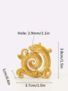 家用迷你合金香爐,立式檀香爐架,帶金屬線形香座,復古禪宗風格,無香 - 金色 - 查看 2