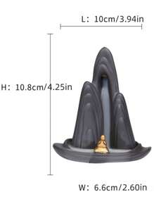 1 lư hương thiết kế hình núi - màu đen - Xem 2
