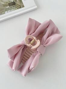 Bow Decor Hair Claw - Pink - View 3