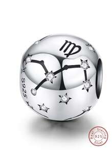Constellation Symbol Detail Ball DIY Silver Bead - Silver - View 2