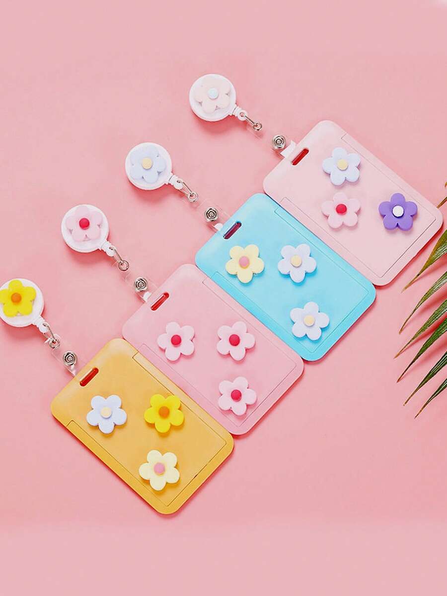 1 pieza colgante de insignia con diseño floral al azar - Multicolor - Ver 1