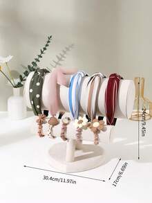 1pc Solid Color Jewelry Tower - White - View 4