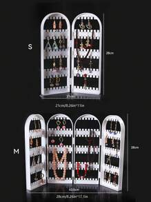 1pc Foldable Jewelry Storage Rack - White - View 5