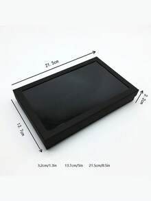 1pc Minimalist Ring Storage Box, Black Ring Display Tray For Home - Black - View 6