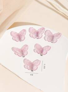 6 piezas Horquilla con diseño de mariposa - Púrpura malva - Ver 4
