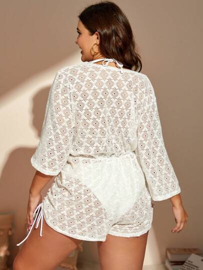 SHEIN Swim 大碼側抽繩罩衫