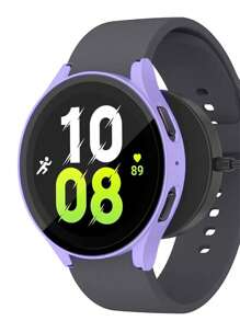 1入組二合一透明屏幕保護膜和殼套套裝與三星兼容 - 紫色 - 查看 2