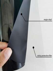 1roll Black Heat Transfer Vinyl, Solid Color High-elastic HTV DIY Film For DIY - Black - View 2