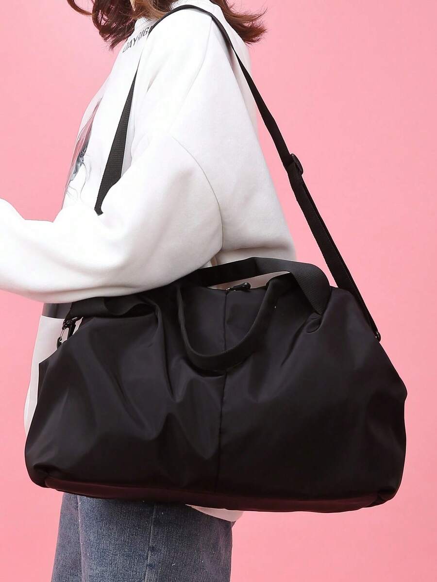 Solid Color Travel Bag Double Handle Handbag Handbags Hand Bag Gym Bag Overnight Bag Weekend Bag