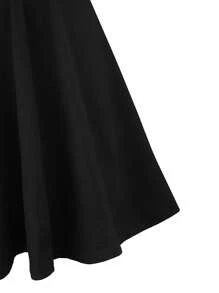 SHEIN Clasi Plus Criss Cross Fake Button Cami Dress - Black - View 5