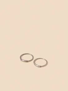 2 piezas Piercing de naríz de acero inoxidable estilo simple para perfecto para fiestas - Plateado - Ver 3