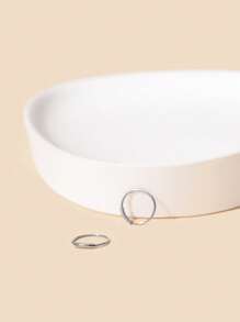 2 piezas Piercing de naríz de acero inoxidable estilo simple para perfecto para fiestas - Plateado - Ver 5