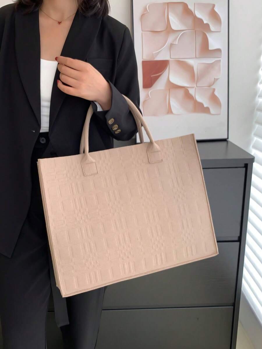 女式手提包大容量單肩包時尚設計師托特包水桶手提包和錢包書包適合畢業生、青少年女孩、新生、大二、初中和高中學生、大學和高中，非常適合戶外、旅行和返校 - 卡其色 - 查看 1