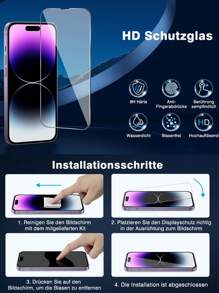 2 Miếng bảo vệ màn hình điện thoại bằng kính cường lực trong suốt Tương thích với iPhone15/15Plus/15Pro/15Promax - Trong sáng - Xem 6