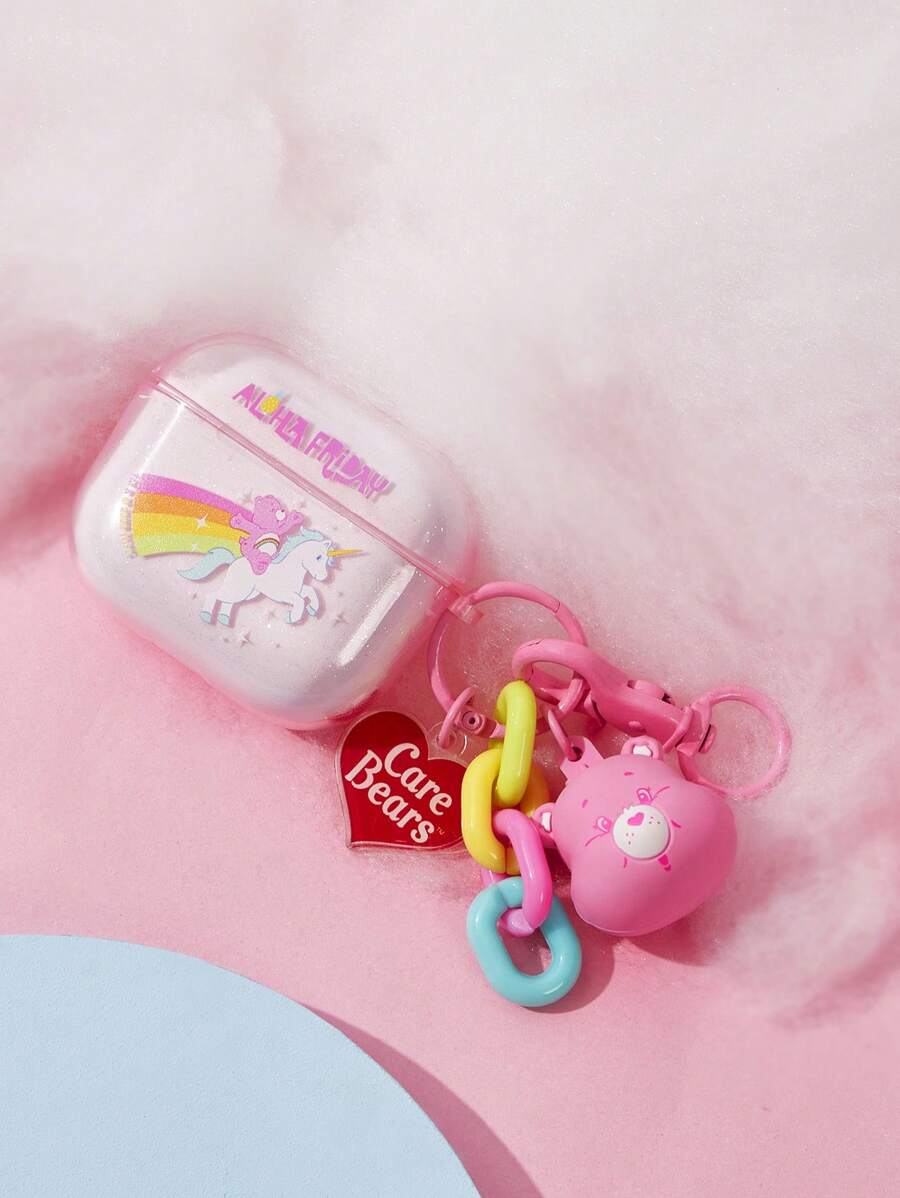 SHEIN X Care Bears 1入組獨角獸樣式耳機殼適用於Airpods - 粉色 - 查看 1
