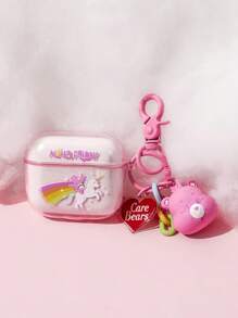SHEIN X Care Bears 1入組獨角獸樣式耳機殼適用於Airpods - 粉色 - 查看 2