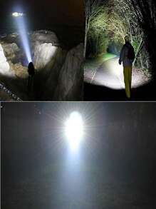 1 pieza ABS LED moderno recargable multifuncional LED antorcha para exterior - Blanco - Ver 2
