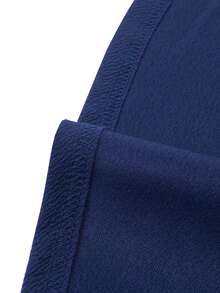 HOMEYEE Vestido ajustado escote drapeado - Azul Marino - Ver 4