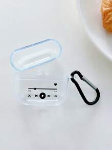 1 件带挂钩的音乐播放器印花耳塞盒，兼容 Apple 1/2、Pro、3、Pro 2、4、Pro-3（仅耳塞盒，不含耳机） - 黑與白 - 查看 2
