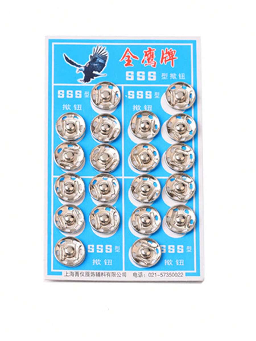 20顆鐵合金縫紉鈕扣家用簡約平紋縫紉鈕扣 - 白色 - 查看 1