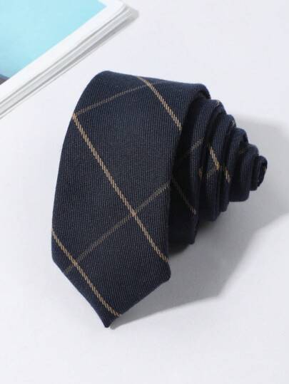 1 pieza Corbata con estampado de cuadros para hombres, ideal para bodas, fiestas y días festivos, opción perfecta como regalo