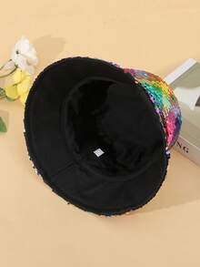 1 件装时尚双面亮片防晒渔夫帽（女款） - 彩色 - 查看 2