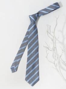 1pc Men's Fashionable Wide Diagonal Stripe Necktie In Business Style Work - Blue - View 3