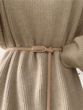 1PC Knot Buckle Women's Casual Skinny Belt With No Holes For Coats And Dresses Summer, School Fall, Autumn, Halloween