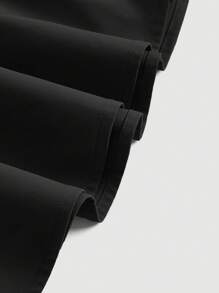 SHEIN MOD Lace Up Front Flare Skirt - Black - View 4