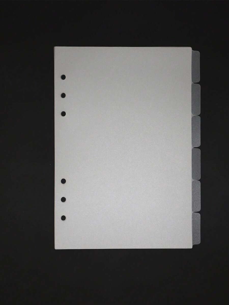 6pcs Solid Color Binder Divider, Simple Multi-purpose Loose Leaf Notebook Divider For Page Marking Classify File - Clear - View 1