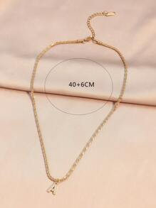 1入組時尚A至Z字母裝飾女士吊墜項鍊，鑲嵌透明寶石，適合派對宴會婚禮 - 金黃色 - 查看 3